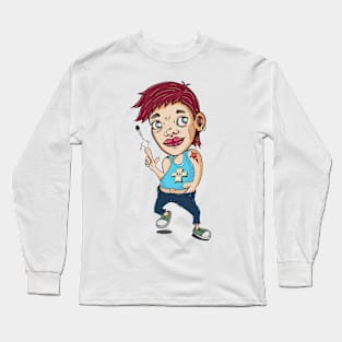 Funny young man cartoon Long Sleeve T-Shirt